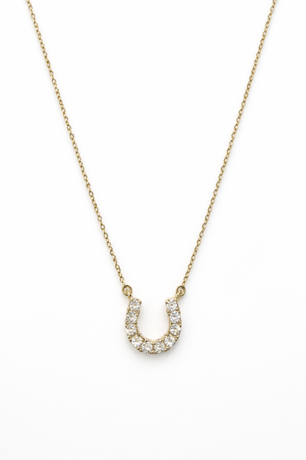 Gold Diamond Horseshoe Neckleace