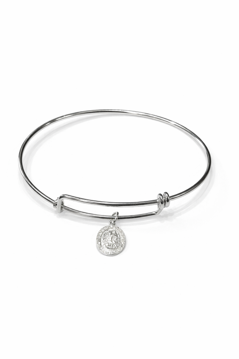 Saint Christopher Petite Charm Wire Bracelet