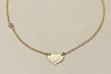 Gold Hammered Heart Necklace