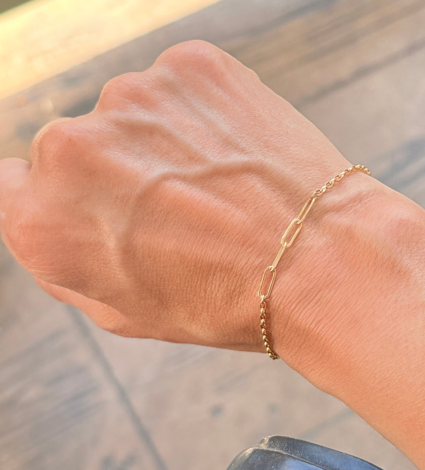 Gold Linked In Love Bracelet