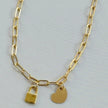 Gold Locked  Down Heart Bracelet