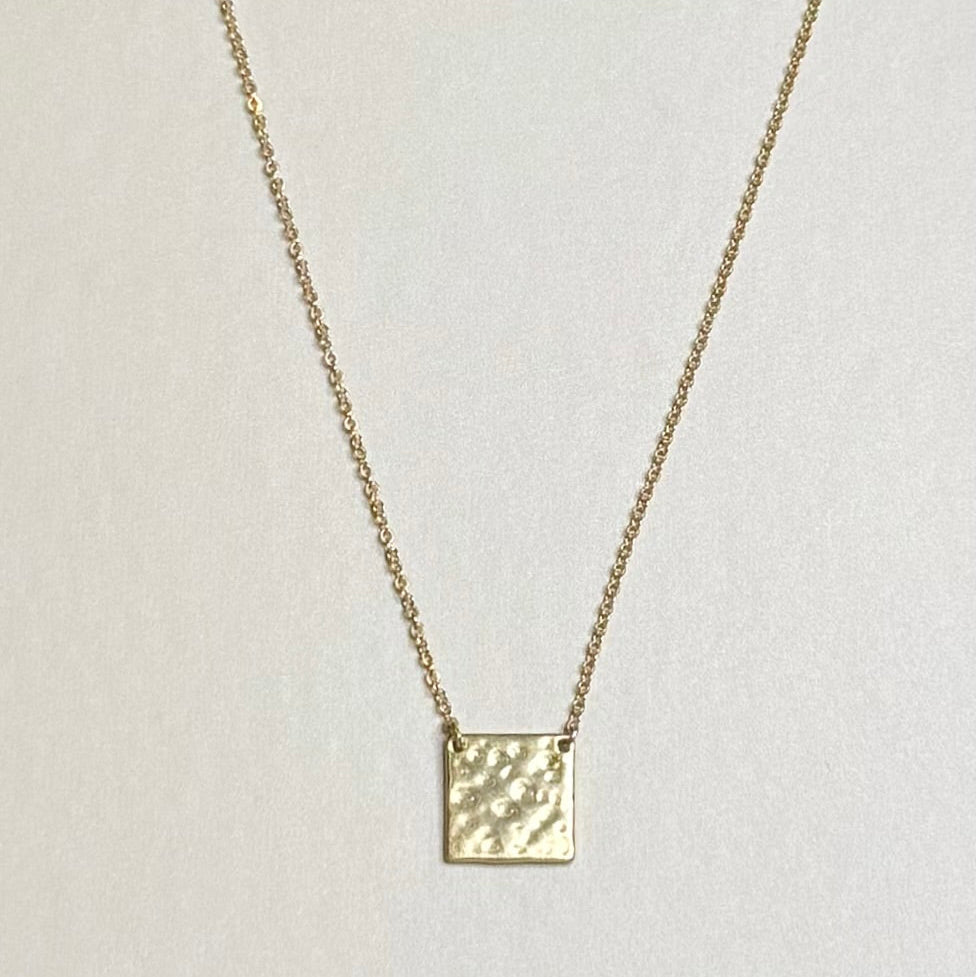 The Hammered Square Necklace