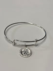 Saint Christopher Charm Wire Bracelet