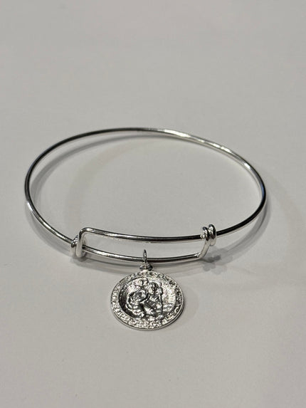 Saint Christopher Charm Wire Bracelet