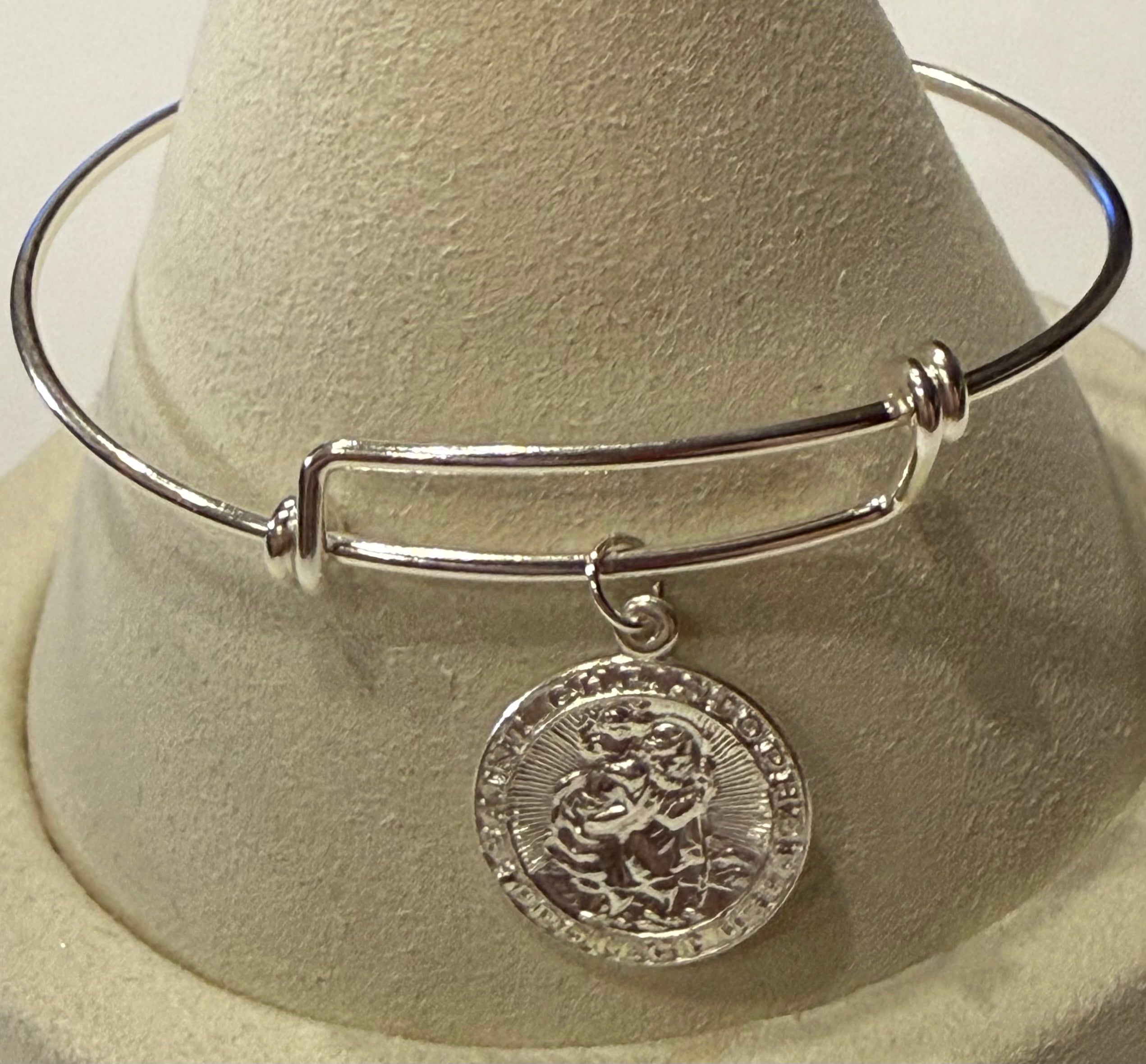 Saint Christopher Charm Wire Bracelet