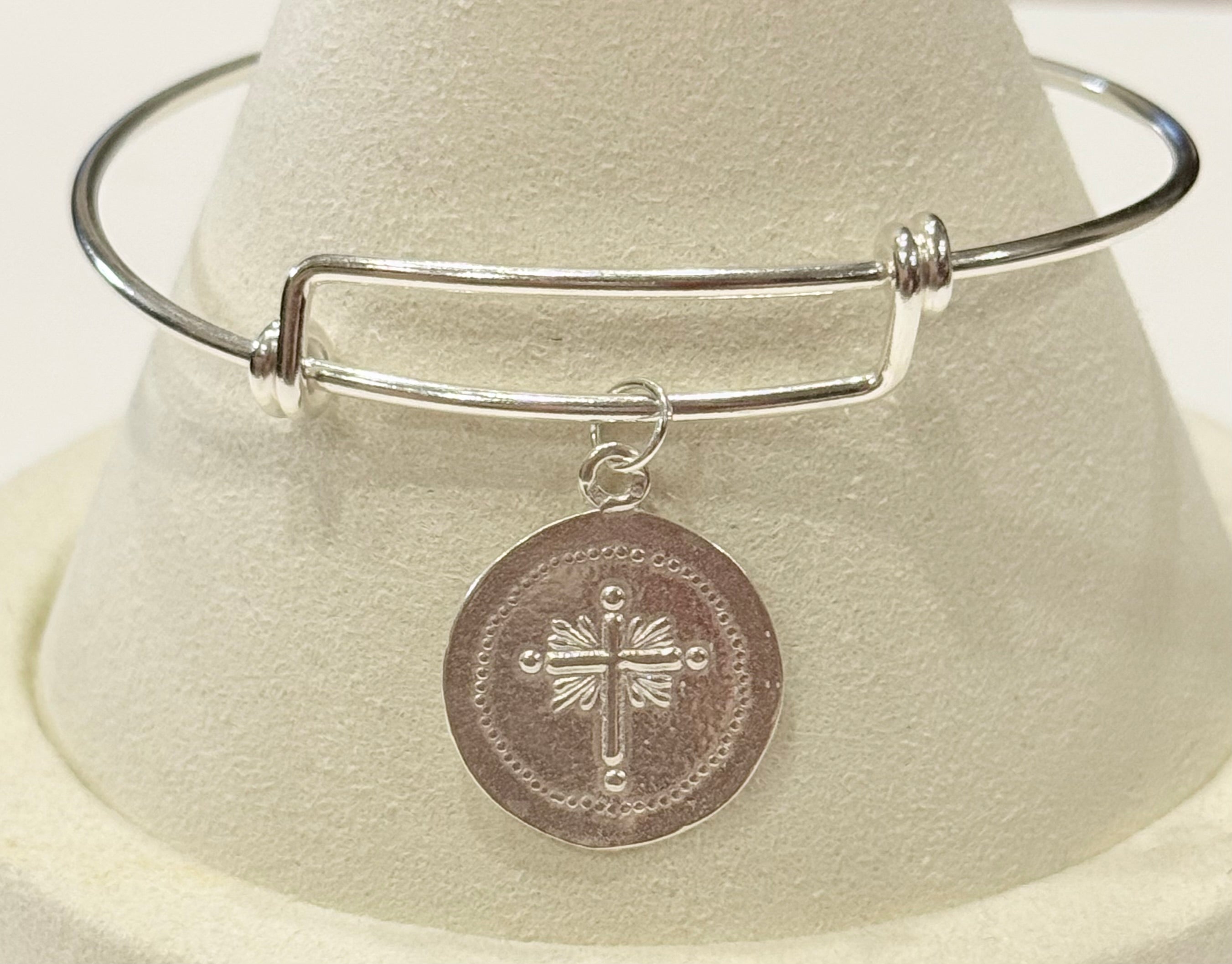 Cross Coin Wire Bracelet