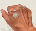 Cross Coin Wire Bracelet