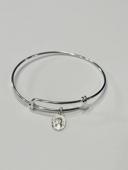 Saint Christopher Petite Charm Wire Bracelet