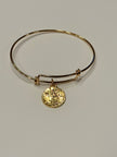 Gold Saint Michael The Archangel Wire Bracelet