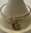 Gold Saint Michael The Archangel Wire Bracelet