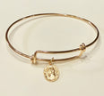 Gold Petite Saint Christopher Charm Wire Bracelet