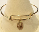 Gold Petite Saint Christopher Charm Wire Bracelet