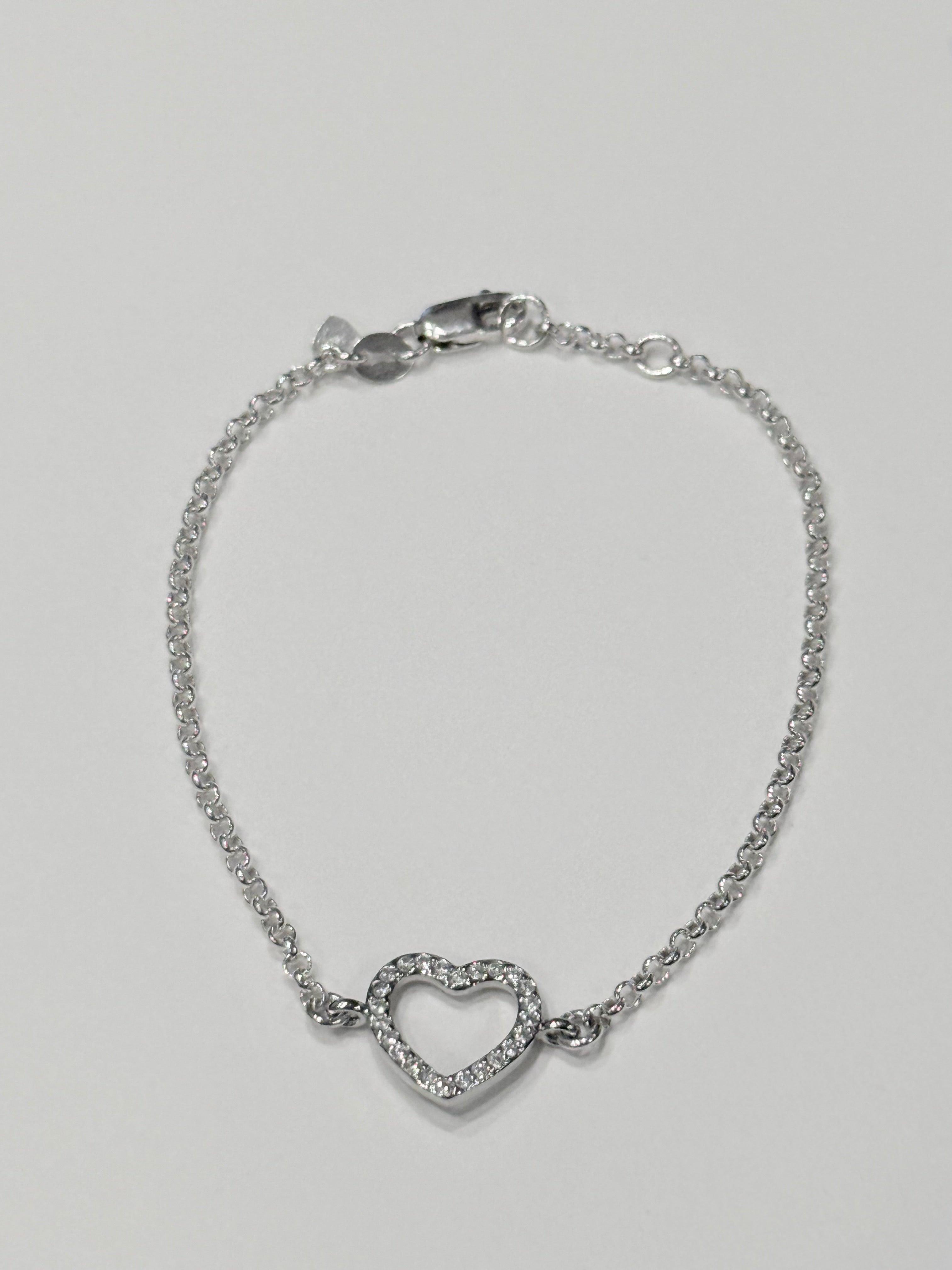 Silver Open Heart Bracelet