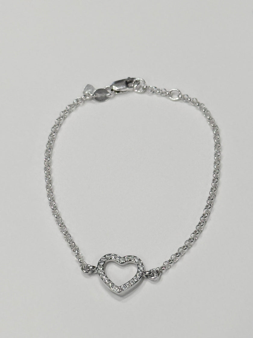 Silver Open Heart Bracelet