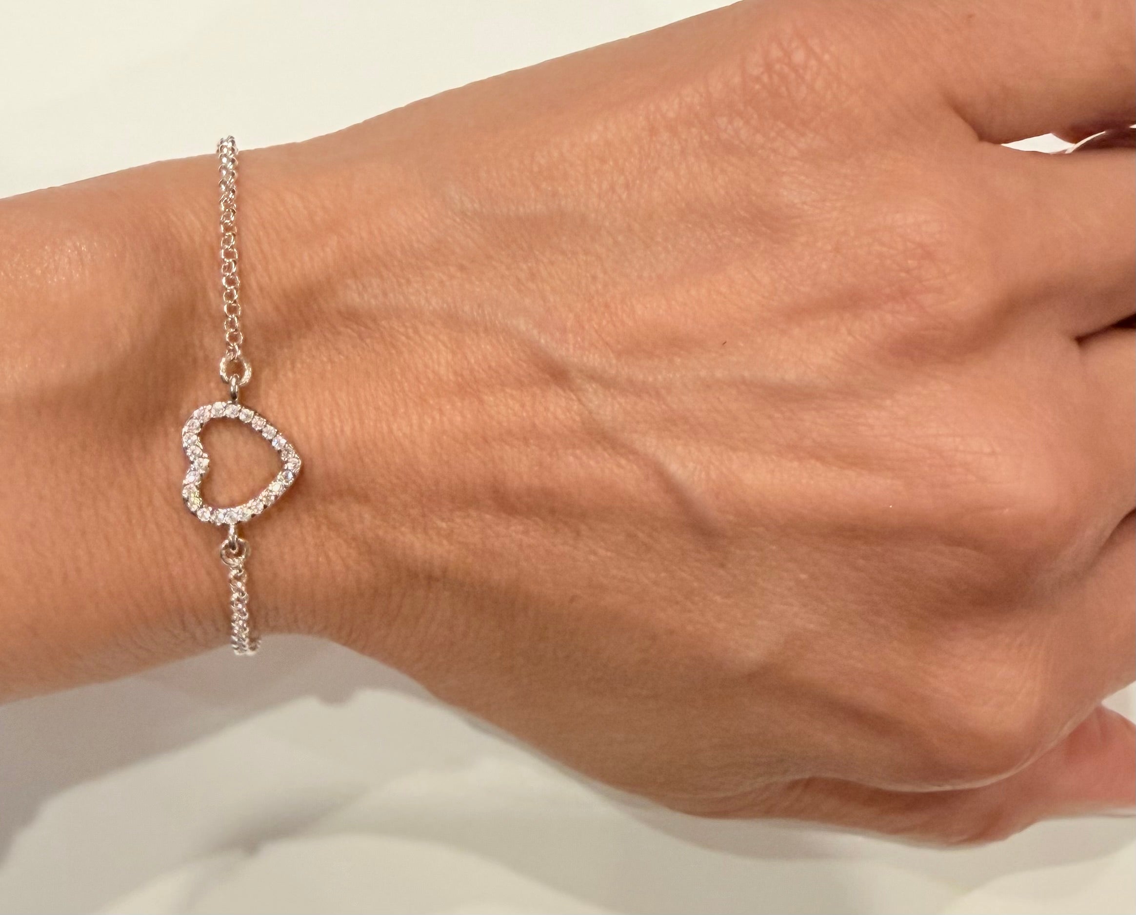 Silver Open Heart Bracelet