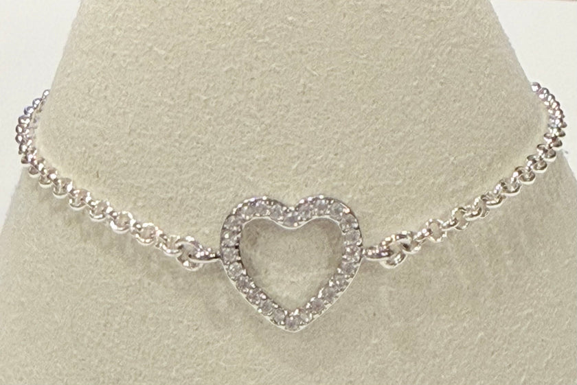 Silver Open Heart Bracelet