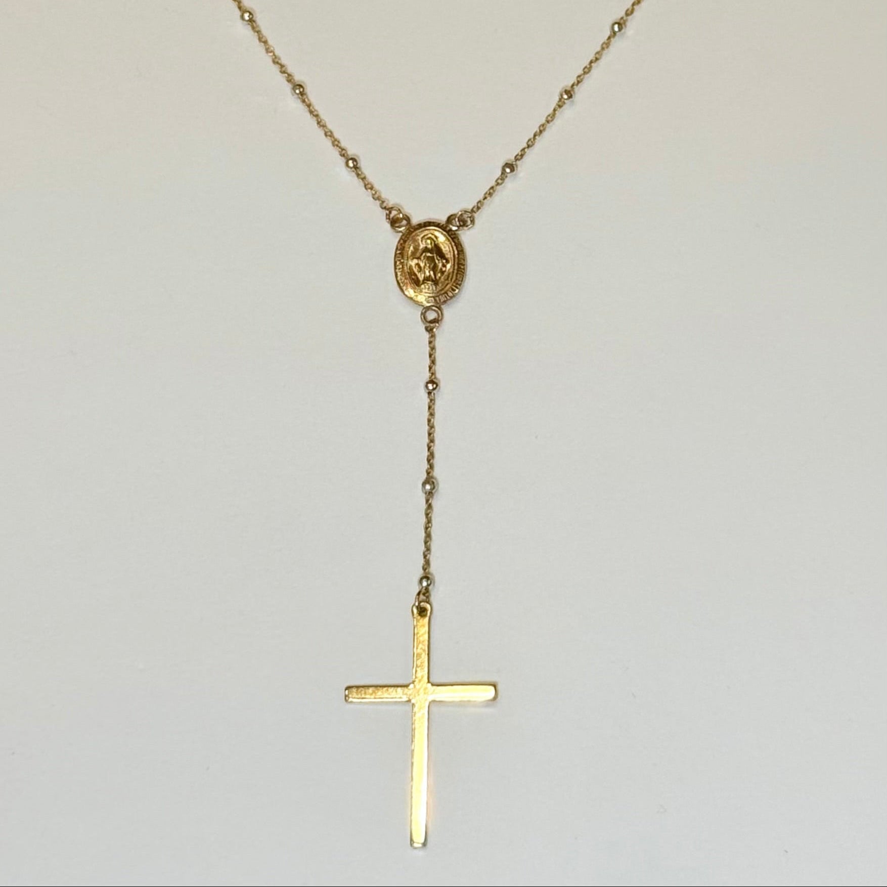 Sterling Silver Gold Filled Lariat Rosary Necklace