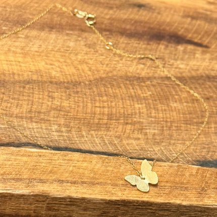 Gold Dainty Floating Butterfly Necklace