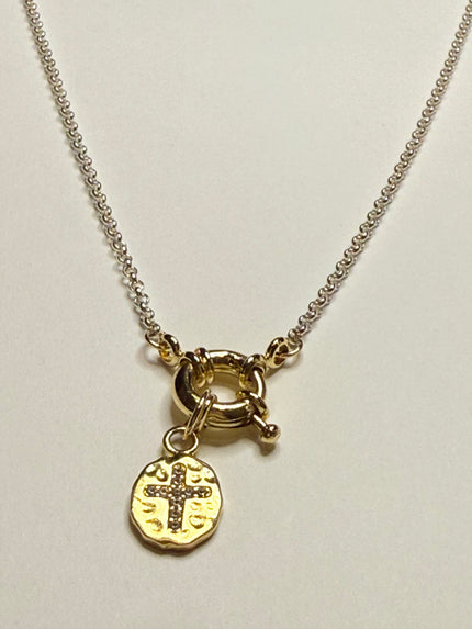 The Gold Silver Cross Necklace