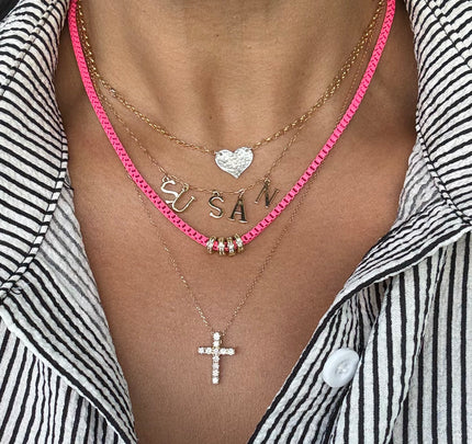 Sterling Silver Hammered Heart Necklace