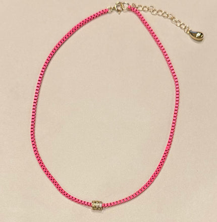 Hot Pink Chain Necklace