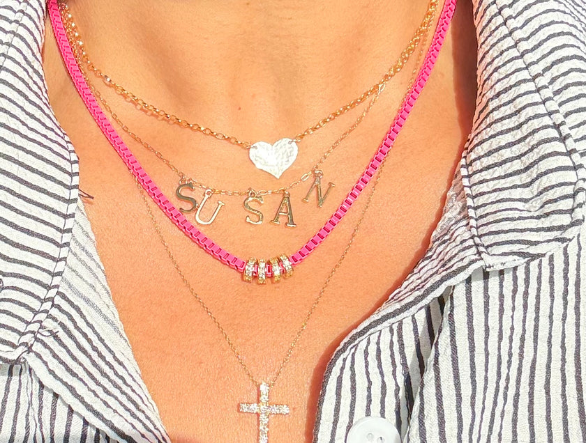 Hot Pink Chain Necklace