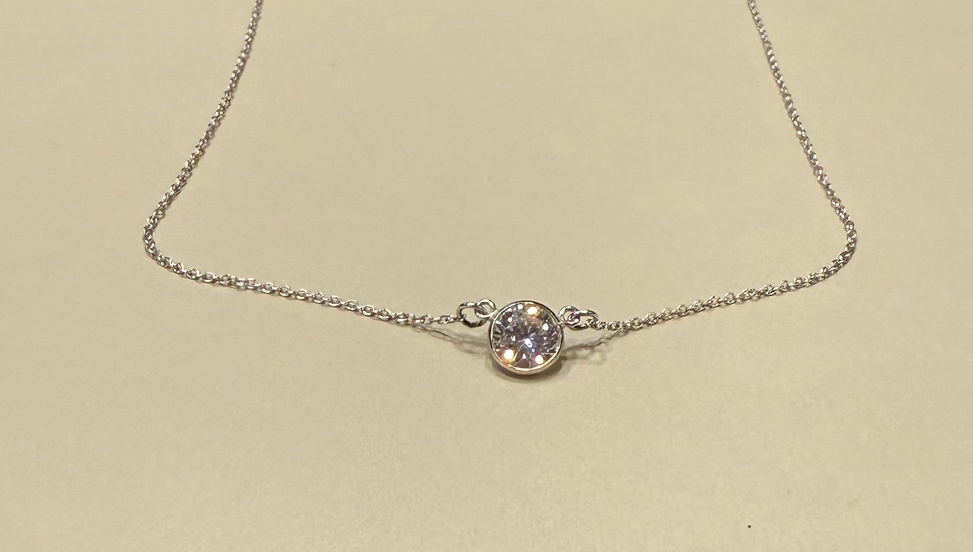 Sterling Silver Solitaire Necklace