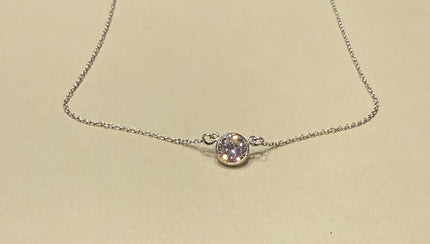 Sterling Silver Solitaire Necklace