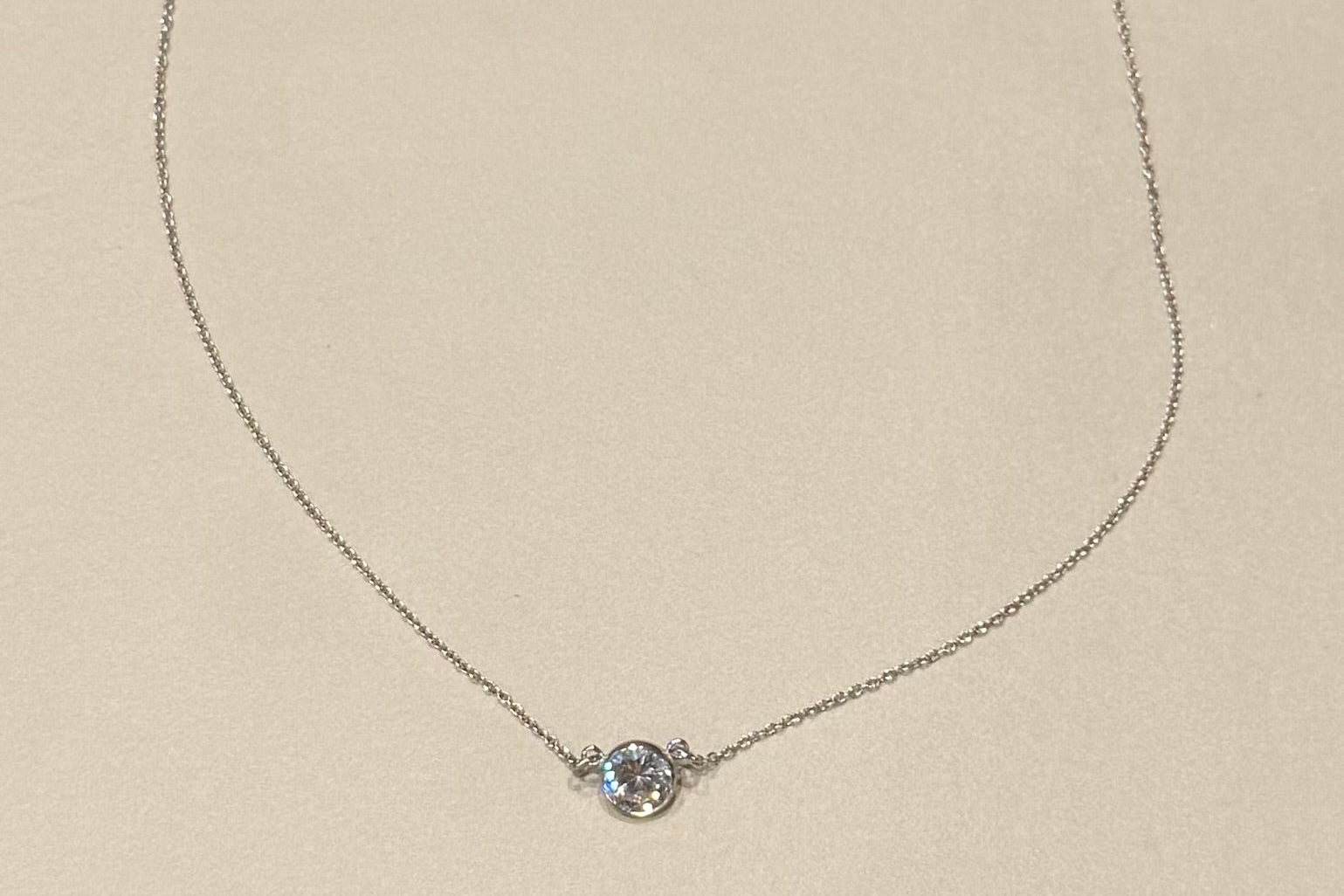Sterling Silver Solitaire Necklace