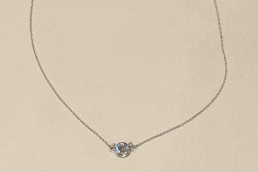 Sterling Silver Solitaire Necklace