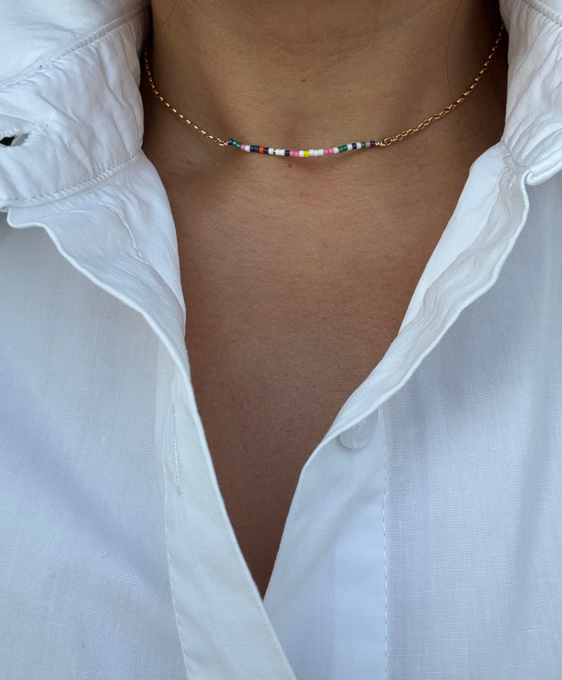 Summer Time Color Beaded Necklace